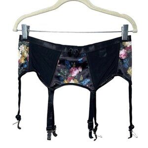 Bedroom Stories “Marie Antoinette” Style Butterfly Print Garter Belt Size Large